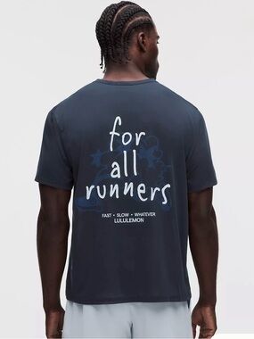 Lululemon Mile Maker Mesh Short Sleeve *Graphic True Navy